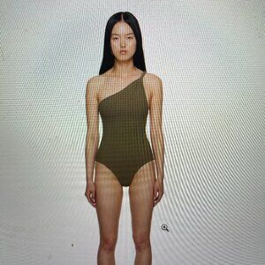 TOTEME Khaki Twist One-Piece Swimsuit